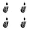 Service Caster 3.5'' Thermoplastic Rubber Wheel Swivel 1-3/8'' Expanding Stem Caster Set, 4PK SCC-EX20S3514-TPRB-138-4 - alternate 1